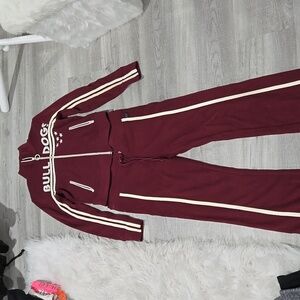 Retro sweat suit Blue Marlin maroon